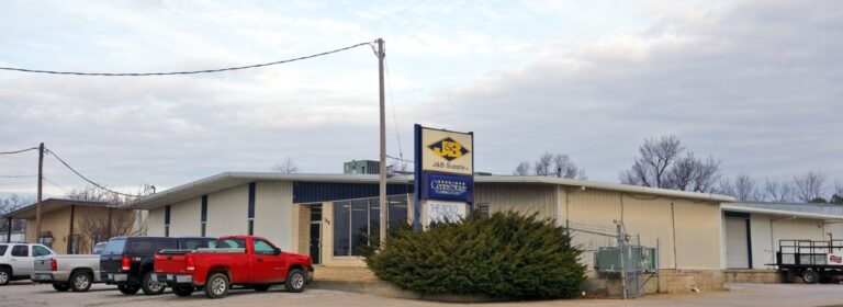 The exterior of J&B Supply showroom in Arkansas.