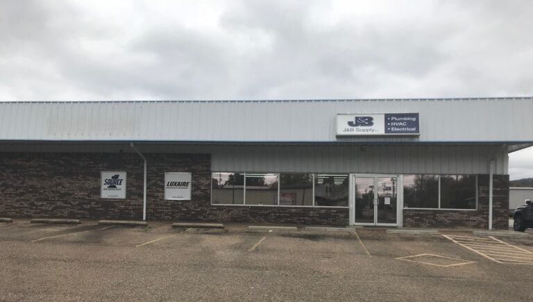 The exterior of J&B Supply showroom in Arkansas.